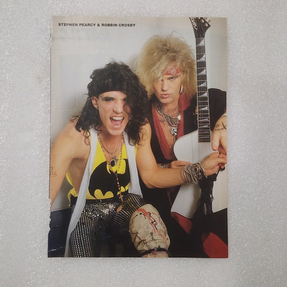 Stephen Pearcy Robbin Crosby RATT Vintage Poster Clipping 8x10 1990s Rock Art
